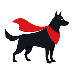 vector illustration of a red dog