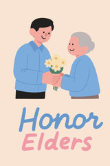 Honor Elders with Flowers and Respect