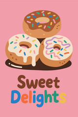 Sweet Delights Donuts with Sprinkles and Frosting