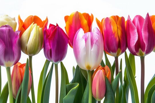 Colorful tulip flowers background springtime bloom - Powered by Adobe