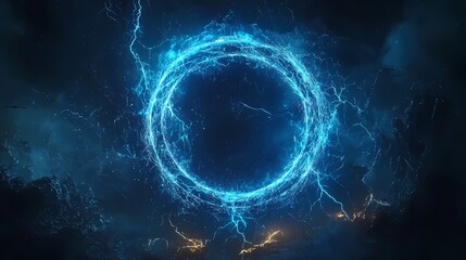 Electric Circle Abstract Energy Vortex Background isolated on transparent background