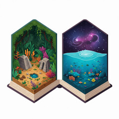 Vertical Fantasy Books – Vector
