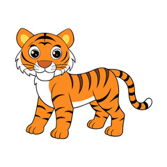 Fototapeta premium tiger cartoon isolated on white