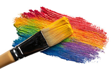 Rainbow paint strokes with brush. Art, creativity, LGBT.
