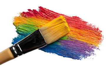 Rainbow paint strokes with brush. Art, creativity, LGBT.