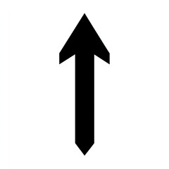 A bold, black upward-pointing arrow