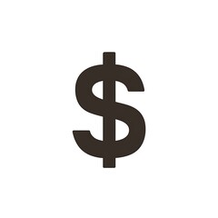 Obraz premium A bold, dark-grey dollar sign icon
