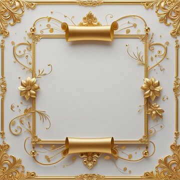 vintage, gold, frame, floral, ornament, decoration, wall, antique, elegant, classic, art, design, retro, border, pattern, luxury, ornate, leaf, texture, flourish, old, golden, flower, rich, detailed, 