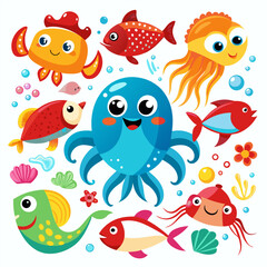 Different types of sea animals