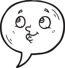 Obraz premium Cartoon speech bubble with happy face vector