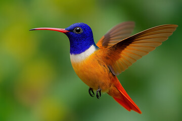 Obraz premium A blue-headed hummingbird flying