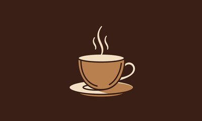 Obraz premium Coffee Cup on Brown Background