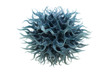 Microscopic view of an abstract viral cell.  Science, research, and medicine concept.