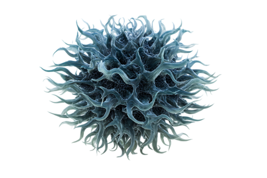 Microscopic view of an abstract viral cell.  Science, research, and medicine concept. - Powered by Adobe