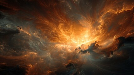 Dramatic cloudy sky with shades of fire