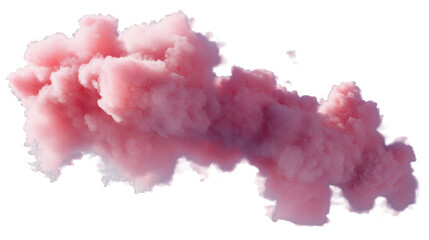Fototapeta premium Abstract pink smoke cloud with textured wisps isolated on transparent background