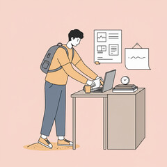 Vector Student Laptop