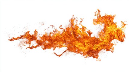 fire flames on white background