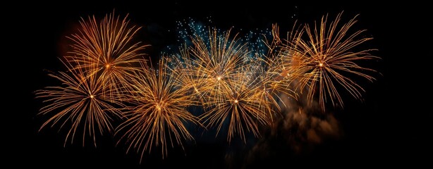Fototapeta premium The Spectacular Display of Fireworks Illuminating the Night Sky