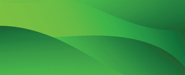 Green Abstract Wave Background with Gradient Layers