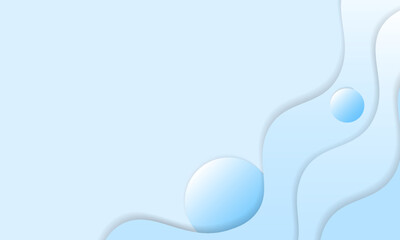 Elegant blue abstract background with fluid curves and bubble-like shapes.