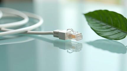 Technology meets nature — horizontal business layout for branding and communication campaigns.