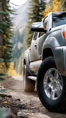 SUV navigates rocky terrain, kicking up water splashes under bright sunlight, highlighting its bold design and off-road capabilities