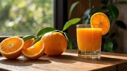 orange juice and oranges