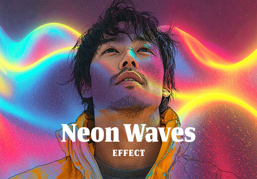 Neon Waves Photo Effect