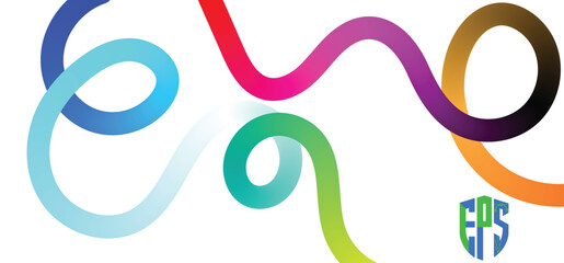 Abstract Gradient Lines. Vector 3d Fluid Graphic Shapes. Dynamic Liquid Curve Colorful Stripes. Modern Design of Minimal Color Swirl and Blend Elements stock illustration