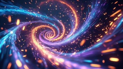  Futuristic sparks and glowing ember particles on transparent PNG, for sci-fi VFX or energy fire background use 