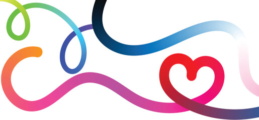 Abstract Colorful Dynamic Lines Isolated on White Background. Vector Elements for Banners, Logos and Corporate Design stock illustration