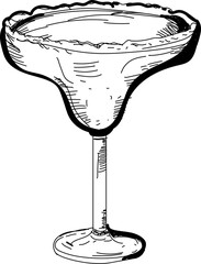 glass hand drawn cocktail drink