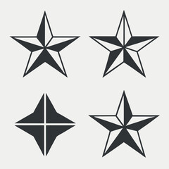 Fototapeta premium Geometric star shapes collection isolated on white background