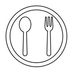 Fototapeta premium Simple vector of a meal with-fork and knife