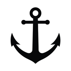 Anchor Silhouette Icon Vector Illustration