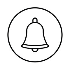 Bell Outline Circle Icon Vector Illustration