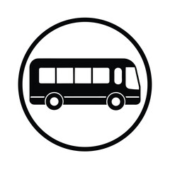 Bus Circle Icon Vector Illustration