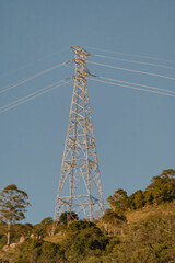 power transmission tower in the middle of the Atlantic Forest