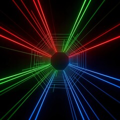 Laser motion, Futuristic RGB Laser Grid Tunnel in Motion.