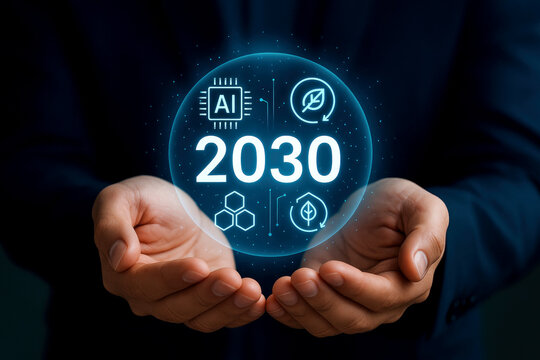 Futuristic AI and sustAInability vision artificial intelligence technology