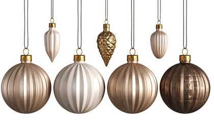 Christmas ornaments, various shapes and colors