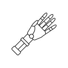 Obraz premium robotic hand line art