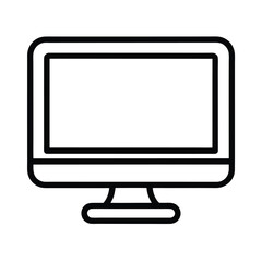 Computer Monitor Outline Icon Vector Illustration