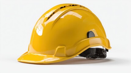 yellow helmet isolated on white