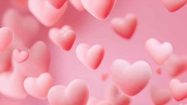 soft pink valentines day heart background illustrated animation