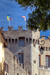 Détail du château musée  Grimaldi à Cagnes-sur-Mer près de Nice