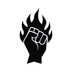 Fist With Flames Icon Vector Illustration