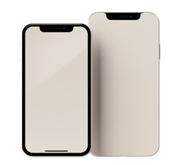 Modern smartphone mockup showcases device features with a blank screen.