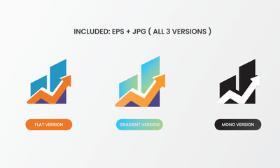 Property Growth Arrow Icon – Gradient Real Estate Market Chart Symbol
